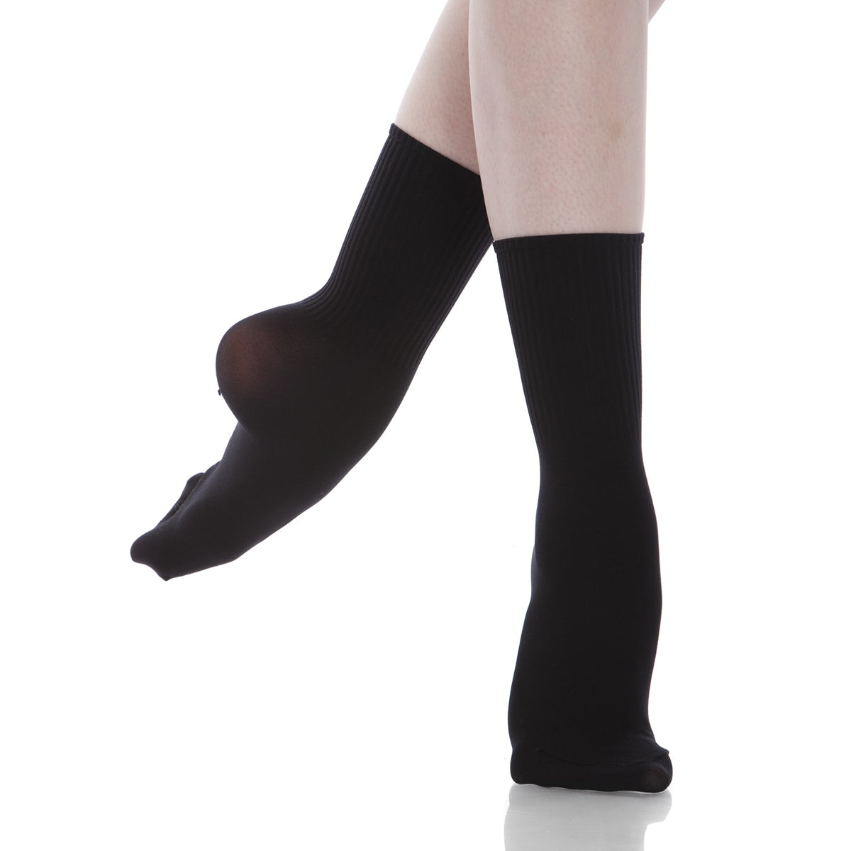 Ribbed Dance Sock - Black / White
