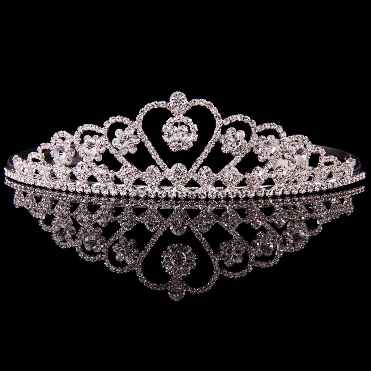 Mad Ally Large Heart Tiara - Silver