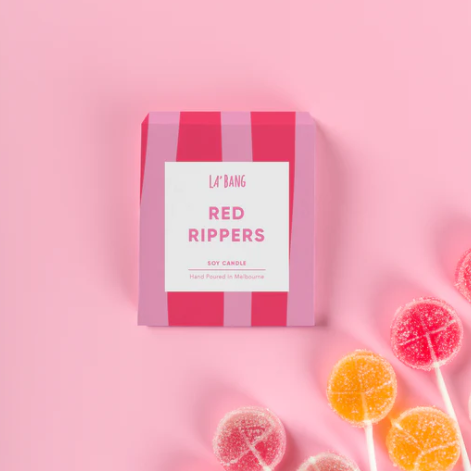 La'Bang Body Wood Wick Soy Candle - Red Ripper Lollies