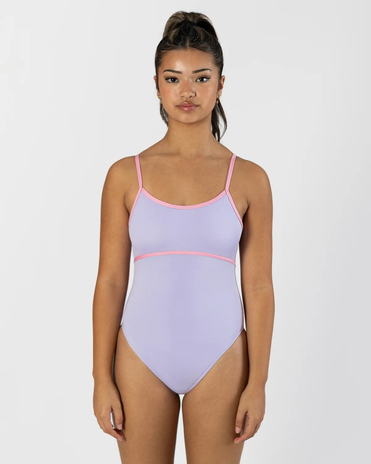 Pastel Collective Ariel Spliced Camisole Leotard | Lilac