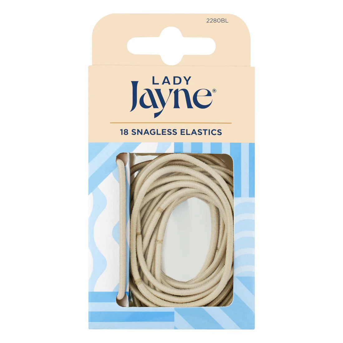 Lady Jayne Thin Snagless Elastic Hair Ties Blonde - 18pk