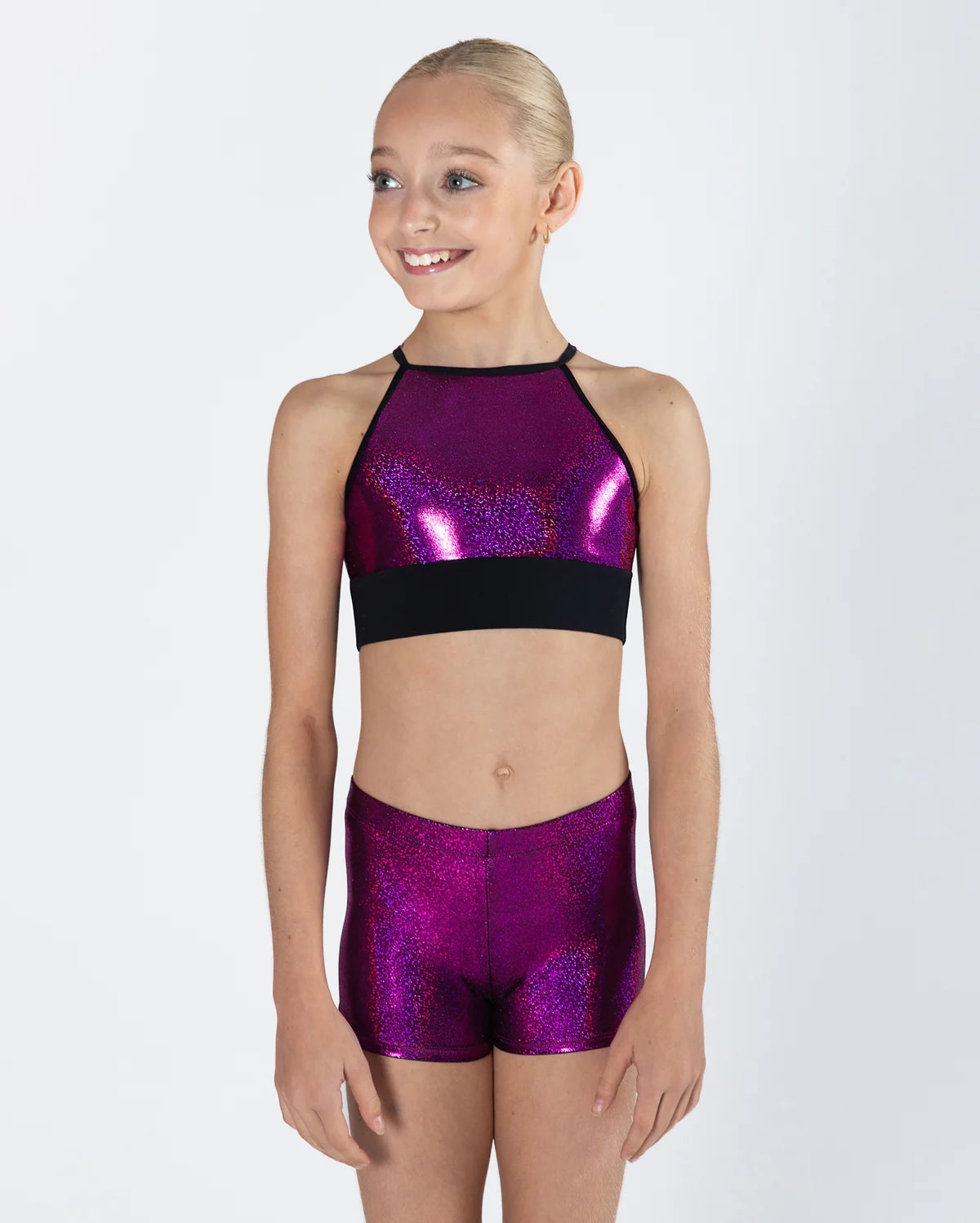Tora Crop Top | Metallic Fuchsia