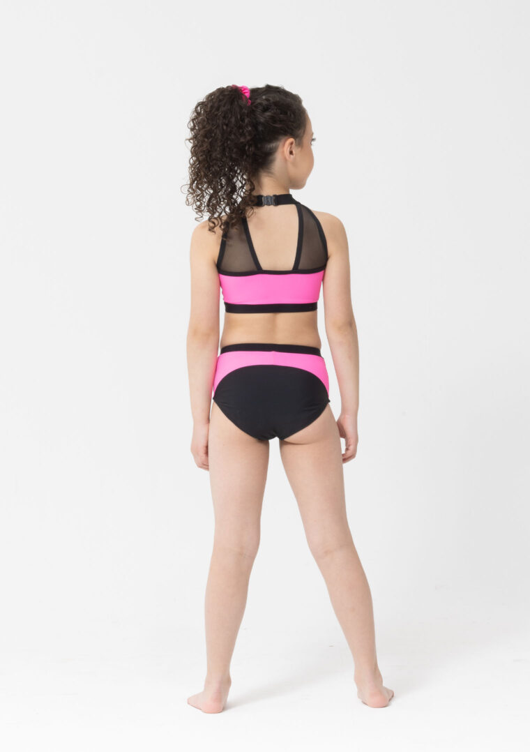 Tenille Neons + Black Mesh Crop Top