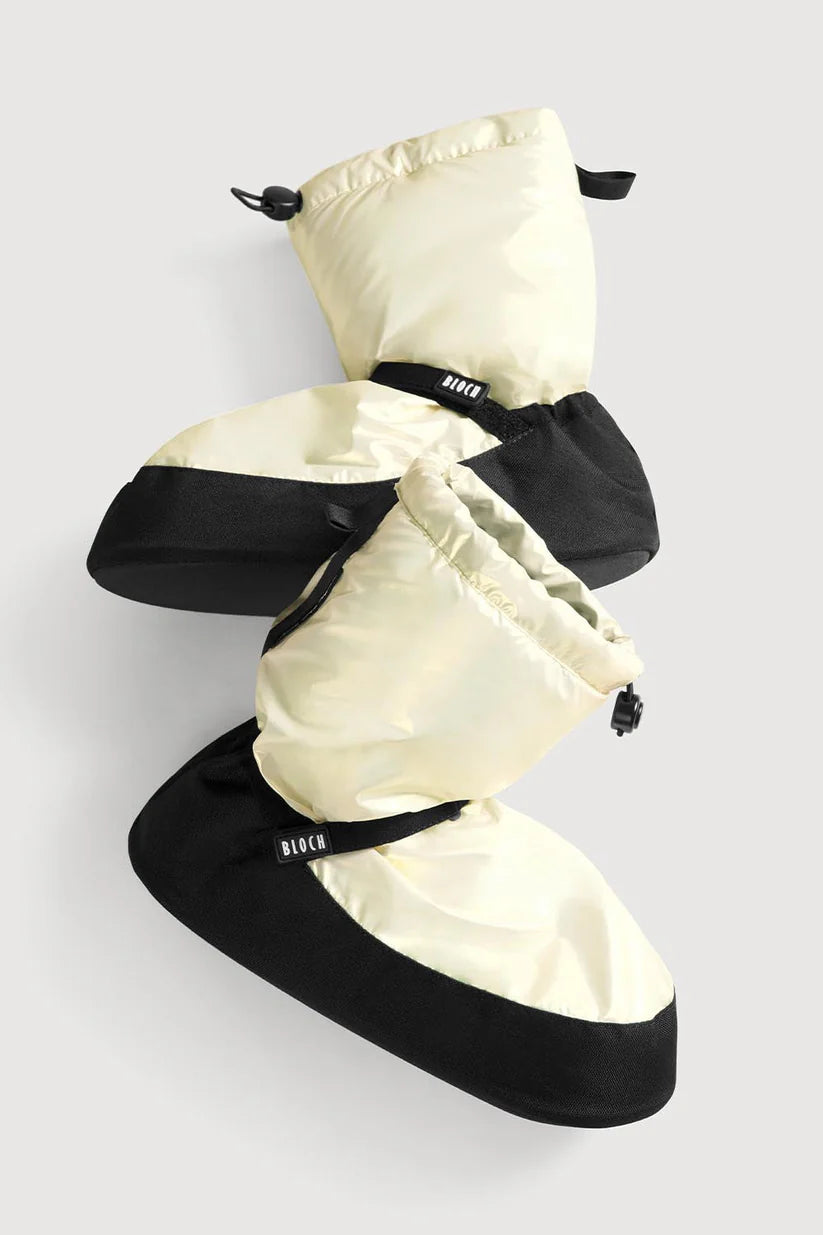 New Bloch Metallic Warmup Booties - Pearl White