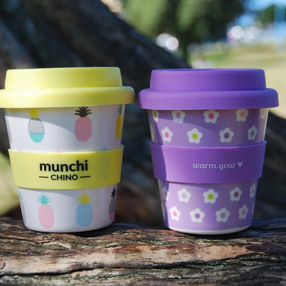 munchi Bubba Lilac Daisy Babychino Cup with Straw