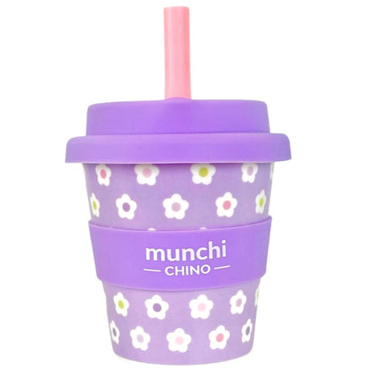munchi Bubba Lilac Daisy Babychino Cup with Straw
