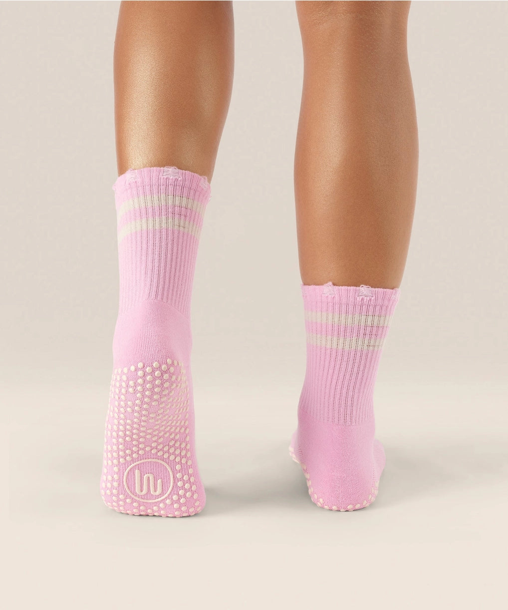 MoveActive Crew Grip Socks | Edgy Cool Pink
