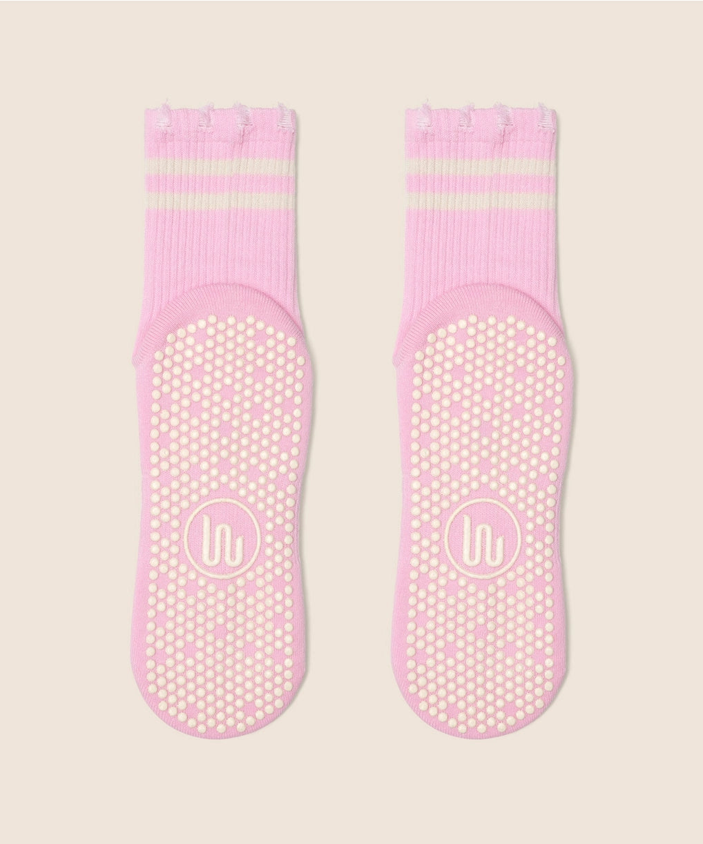 MoveActive Crew Grip Socks | Edgy Cool Pink