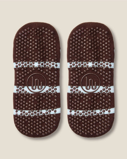 MoveActive Low Rise Grip Socks | Candy Stripe Espresso