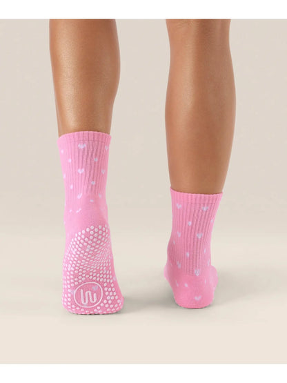 MoveActive Crew Grip Socks - Pink Speckled Candy