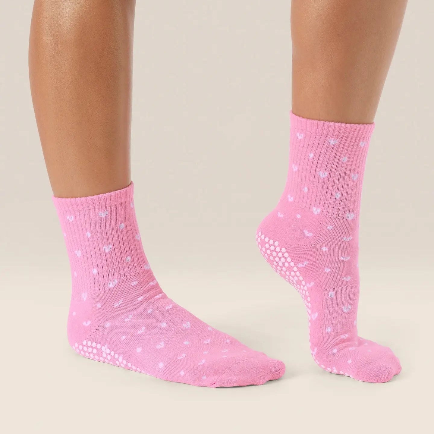 MoveActive Crew Grip Socks - Pink Speckled Candy