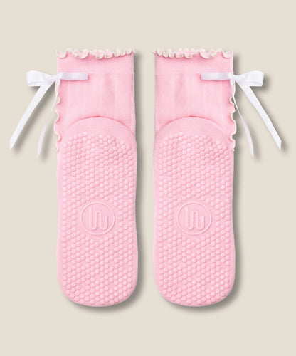 MoveActive Crew Grip Socks - Sweet Bow Pink