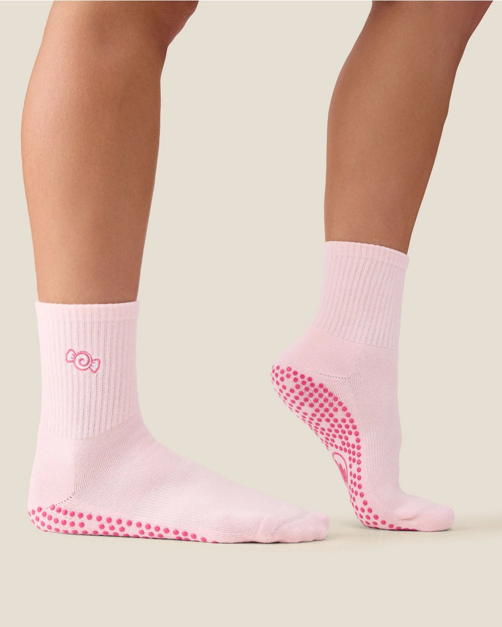 MoveActive Crew Grip Socks | Sweetie Candy Pink