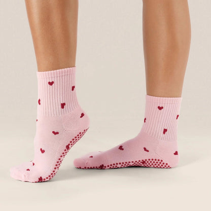 MoveActive Crew Grip Socks - Love Me Pink