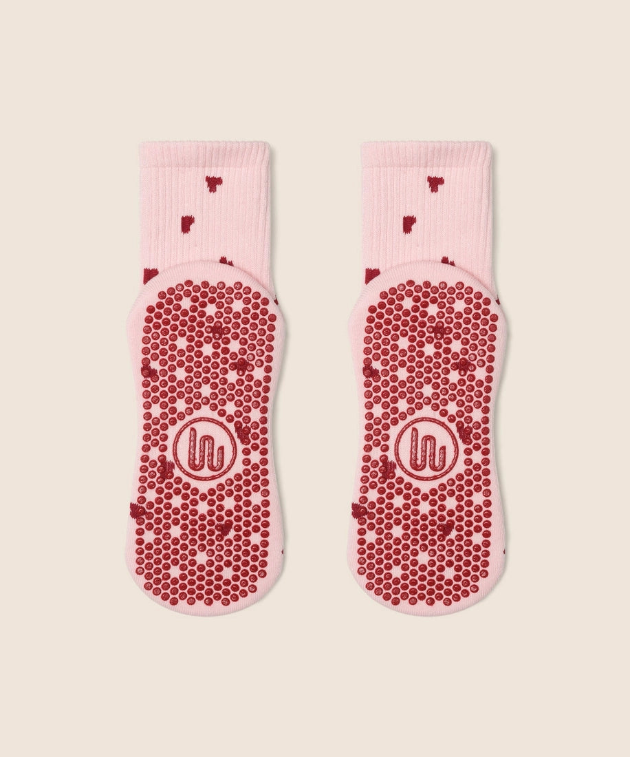 MoveActive Crew Grip Socks - Love Me Pink