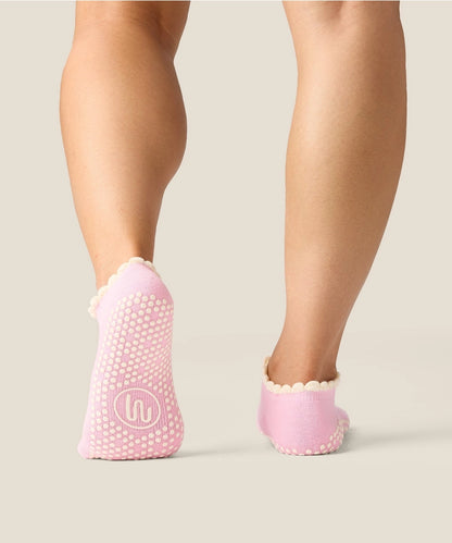 MoveActive Low Rise Grip Socks - Candy Frill Pink