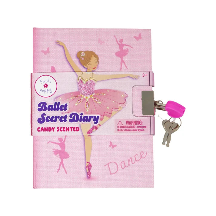 Pink Poppy Candy Scented Lockable Diary | Bejewelled Ballerina