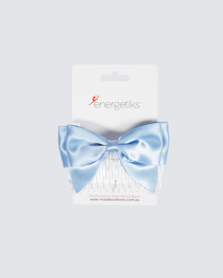 Satin Midi Bow with Comb - Assorted Colours