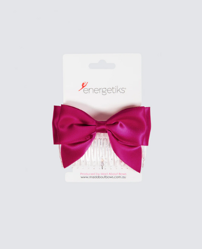 Satin Midi Bow with Comb - Assorted Colours