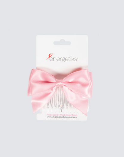 Satin Midi Bow with Comb - Assorted Colours
