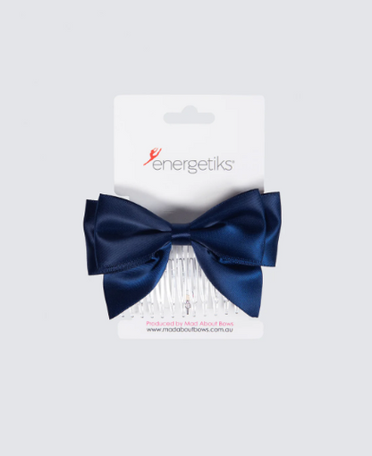 Satin Midi Bow with Comb - Assorted Colours
