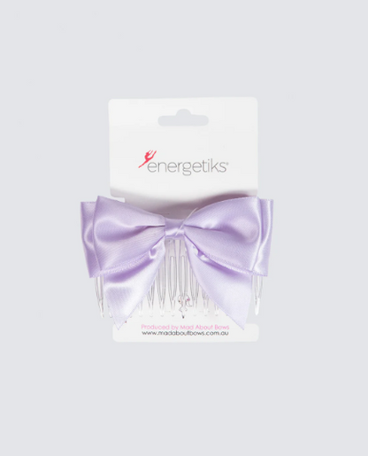Satin Midi Bow with Comb - Assorted Colours