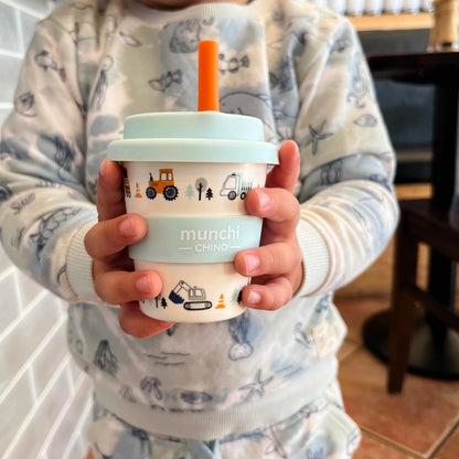 munchi Bubba Tiny Trucks Babychino Cup with Straw