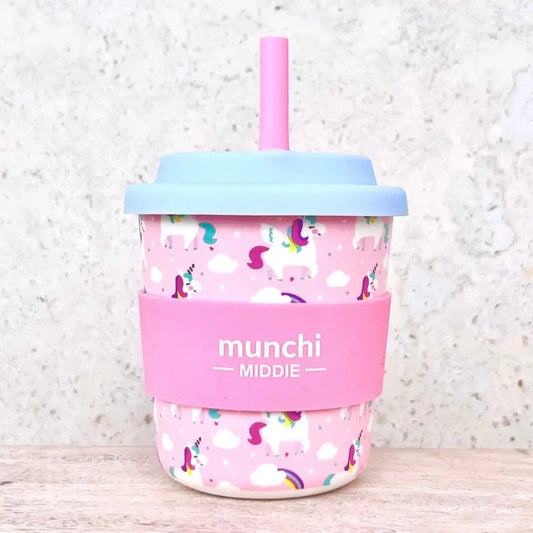 munchi Unicorn Middie Cup with Straw