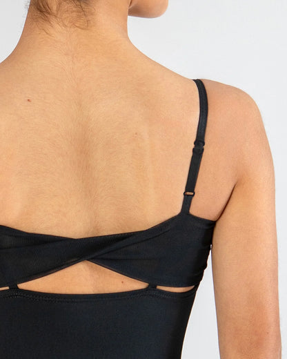 Prima Collection Olivia Mesh Camisole Leotard | Black Noir