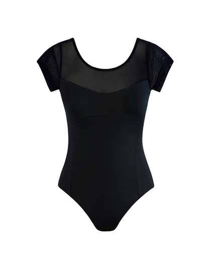 Prima Collection Amelia Cap Sleeve Leotard | Black Noir