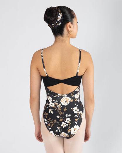 Timeless Noir 🖤 Kim Camisole Twist Leotard | Noir Floral