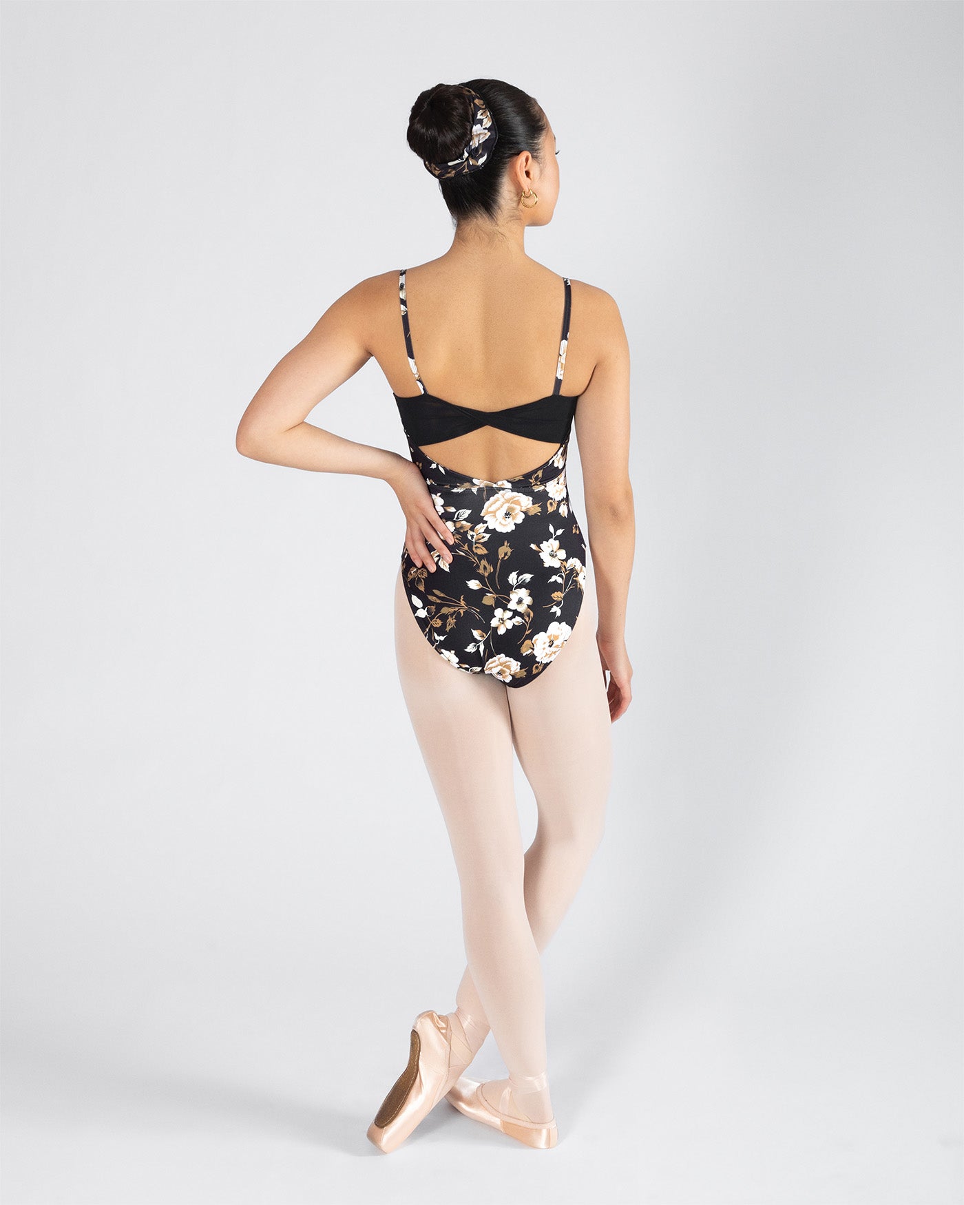 Timeless Noir 🖤 Kim Camisole Twist Leotard | Noir Floral