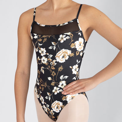 Timeless Noir 🖤 Kim Camisole Twist Leotard | Noir Floral