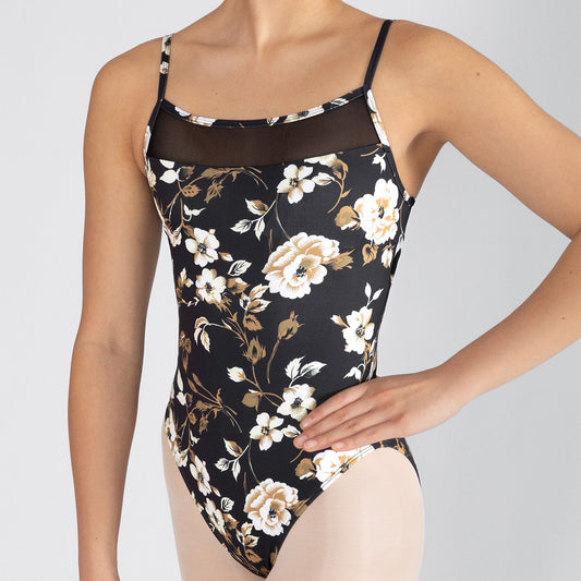 Timeless Noir 🖤 Kim Camisole Twist Leotard | Noir Floral