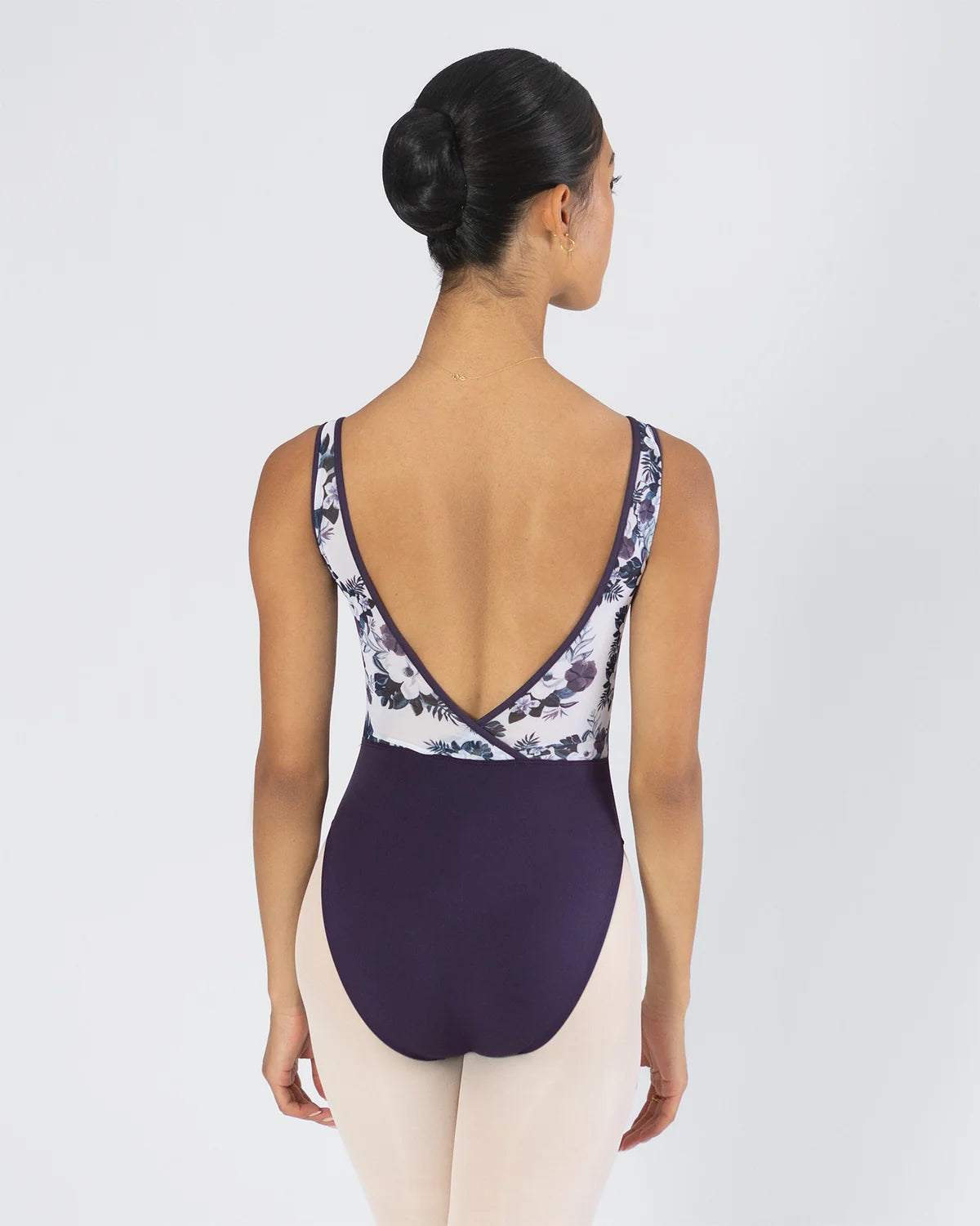MYSTIQ 💫 Clara Cross Back Leotard | Floral Dusty Plum