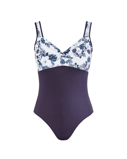 MYSTIQ 💫 Clara Cross Back Leotard | Floral Dusty Plum