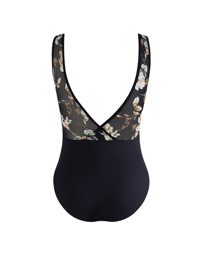 Timeless Noir 🖤 Clara Cross Back Leotard | Noir Floral