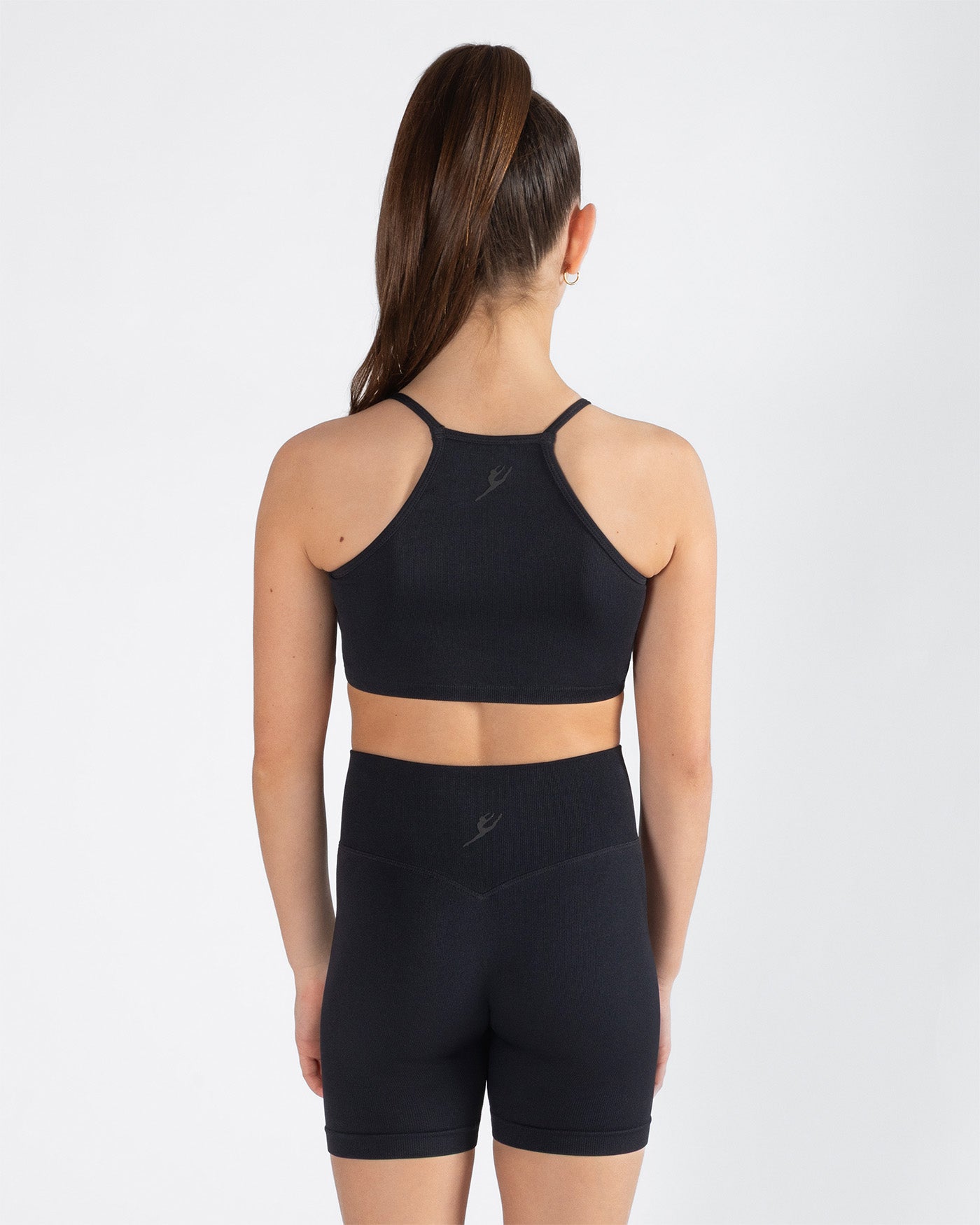 Seamless Active Cropped Singlet Top - Black