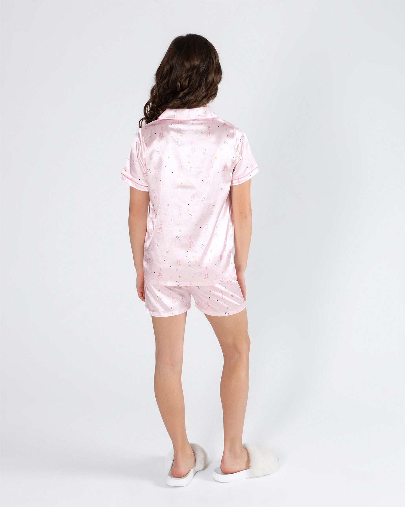 STARDUST PJ Collection 'Twilight Ballet' Satin Tailored Pajama Set - Twilight Pink