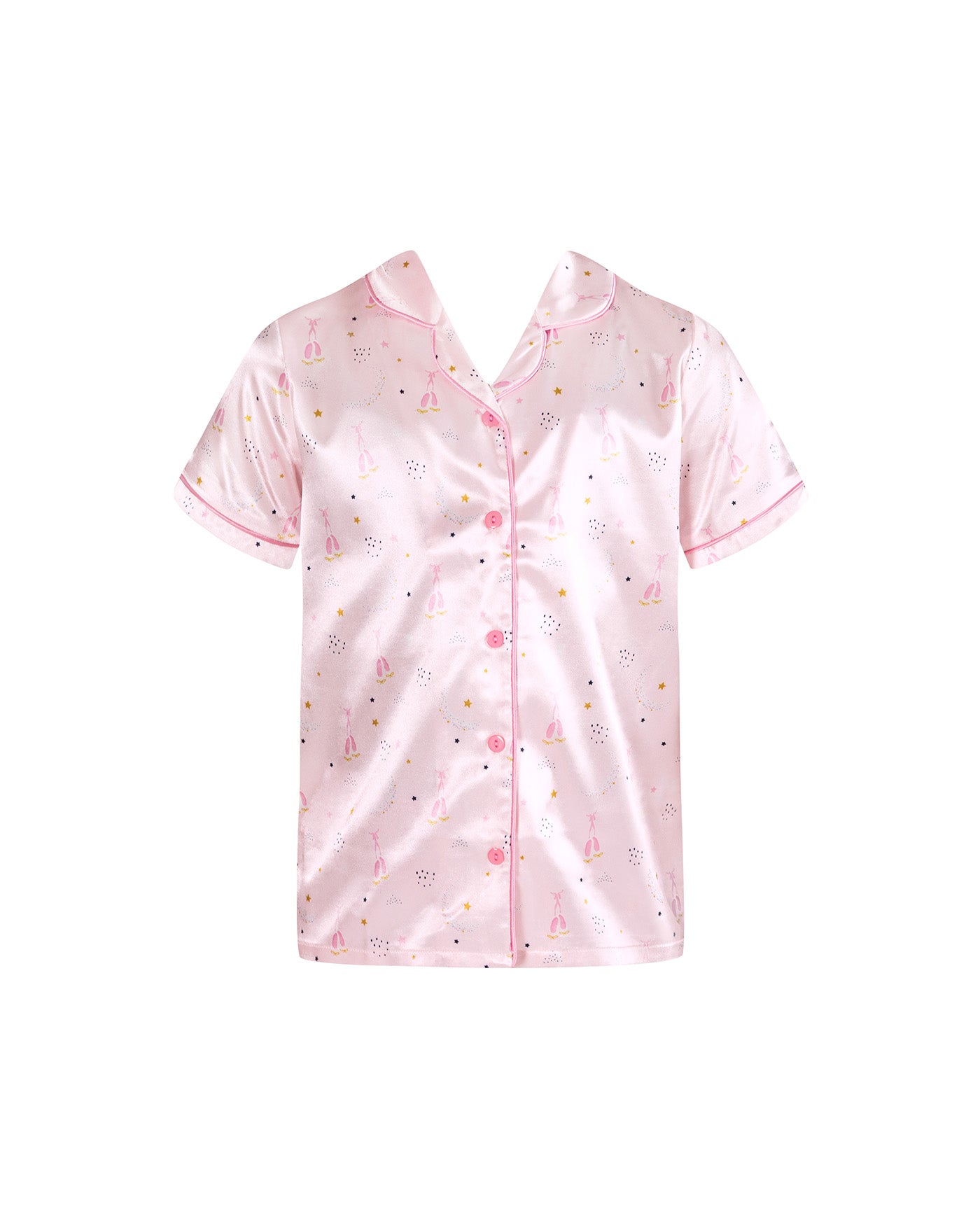 STARDUST PJ Collection 'Twilight Ballet' Satin Tailored Pajama Set - Twilight Pink