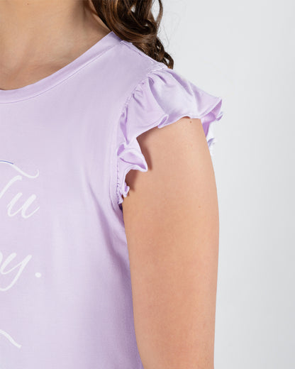 STARDUST PJ Collection 'Tutu Sleepy' Pajama Set - Twilight Purple