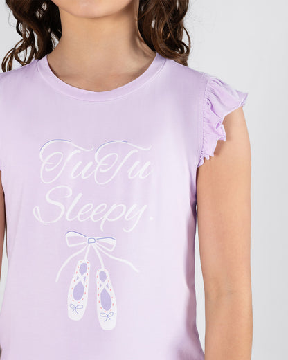 STARDUST PJ Collection 'Tutu Sleepy' Pajama Set - Twilight Purple