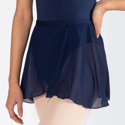 Navy blue dress with a flared skirt on a white background
