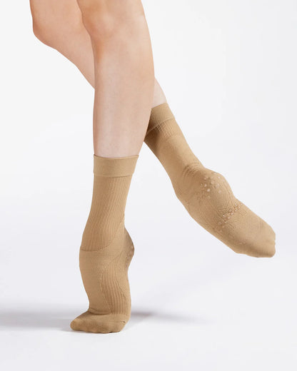 PivotPerfect™ Dance Sock | Black + Tan