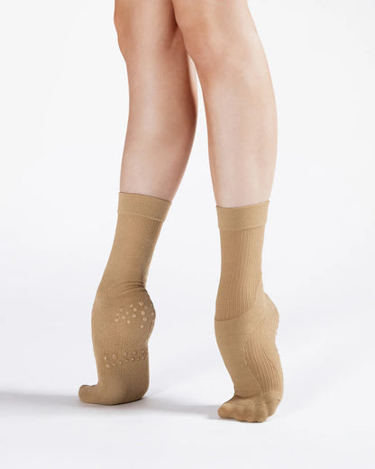 PivotPerfect™ Dance Sock | Black + Tan