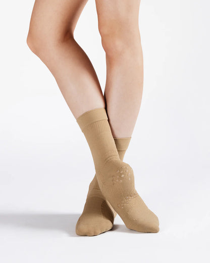 PivotPerfect™ Dance Sock | Black + Tan