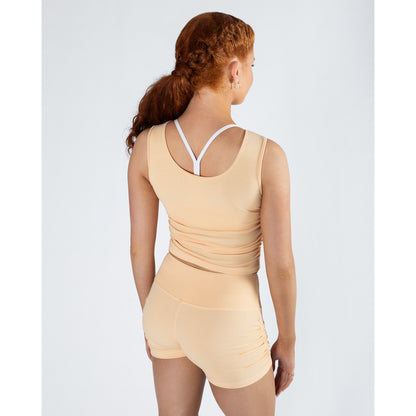 Pulse Collection Madison Gather Crop Singlet - Orange Sherbet