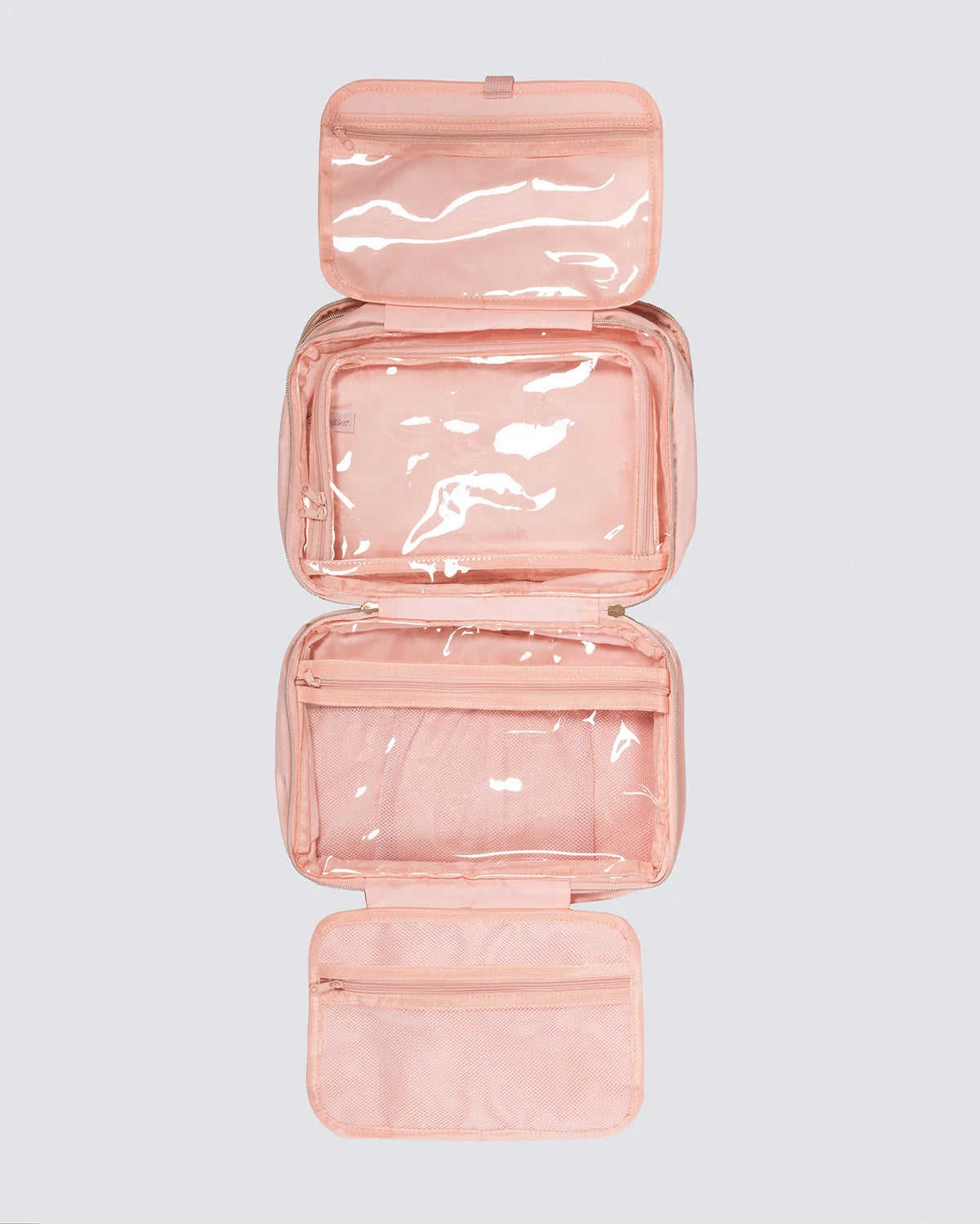 Fold-Out Dance Beauty Case | Pink Champage Makeup Bag