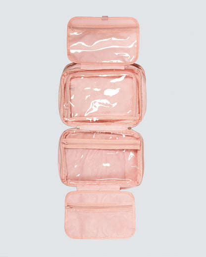 Fold-Out Dance Beauty Case | Pink Champage Makeup Bag