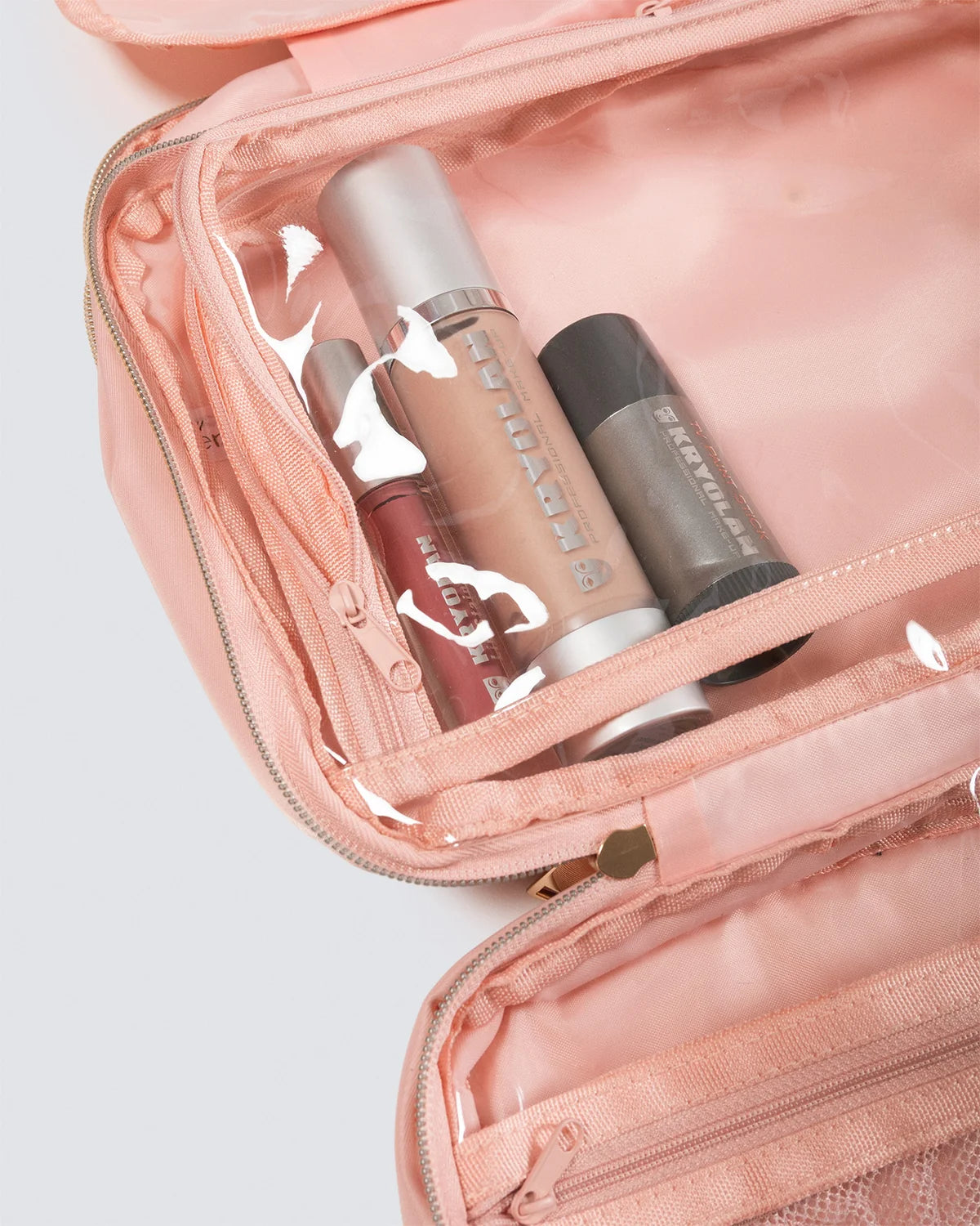 Fold-Out Dance Beauty Case | Pink Champage Makeup Bag